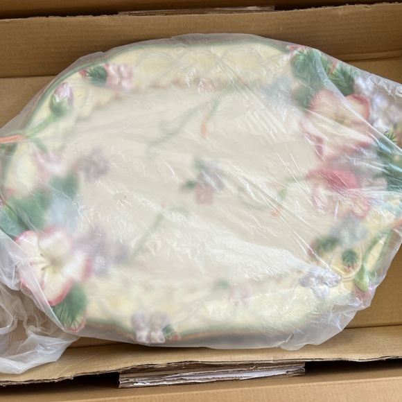 18” Oval Serving Platter Garden Rhapsody - Picture 5 of 7